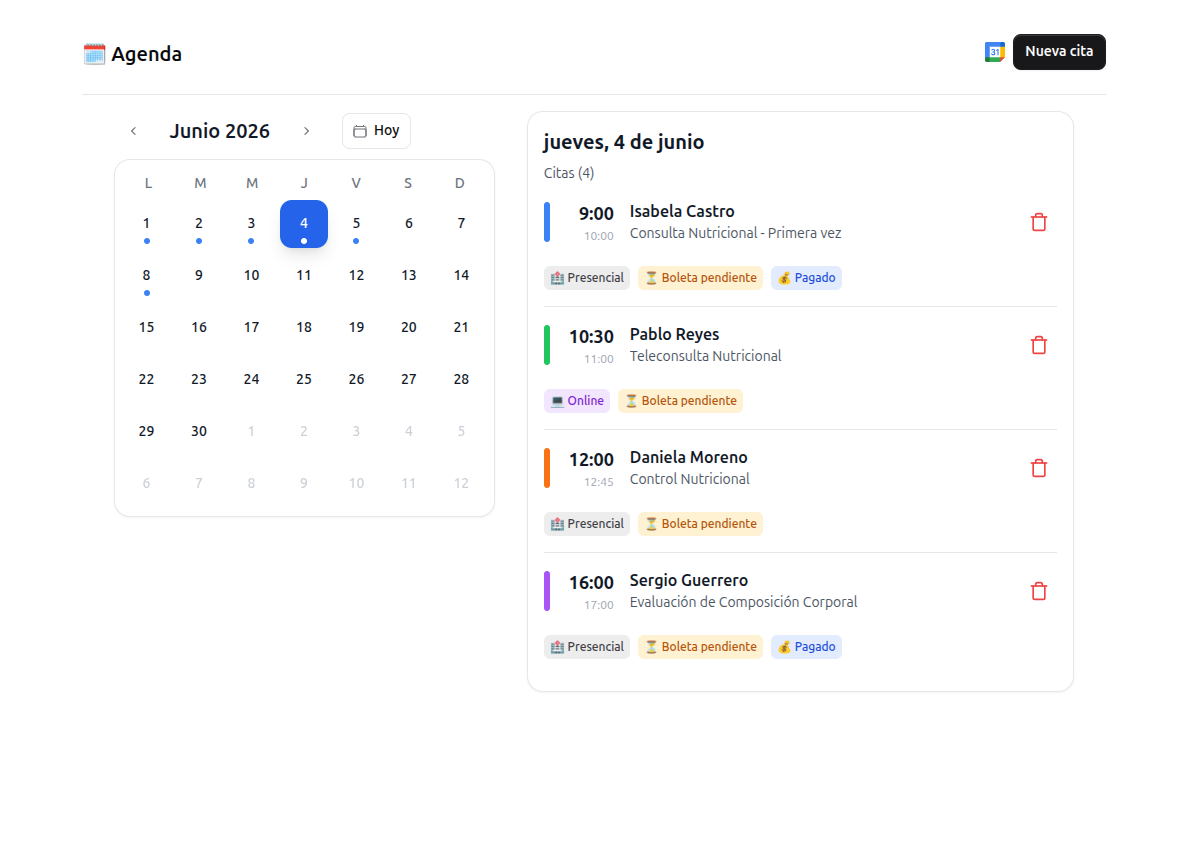 Vista previa del Calendario